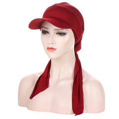 Solid Sun Hat Pleated Head Scarf Hat Casual Head Hat Cap Headwear
