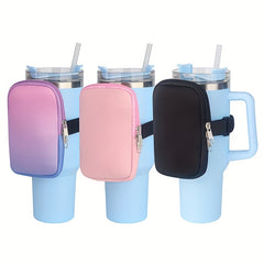 Water Bottle Pouch for 40oz Tumbler, Phone Pocket, Arm Band, Coin Holder