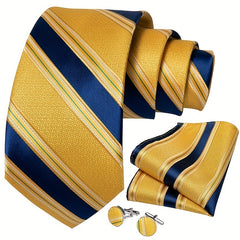 Men's Striped Silk Tie Set Business Wedding Gift