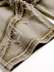 Y2k Creative Tassels Denim Shorts Men's Casual Street Style
