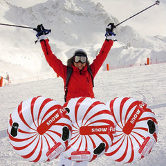 Inflatable Candy Shape Snow Sled - Portable Skiing Cushion