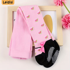 Cute Bow Pearl Baby Pantyhose, Non Slip Design