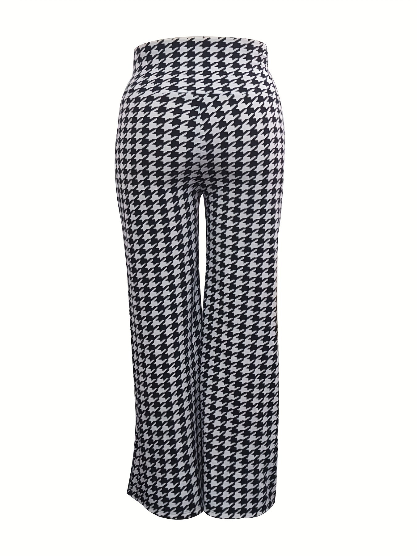 Women's Houndstooth Wide Leg Pants