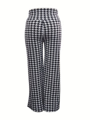 Women's Houndstooth Wide Leg Pants