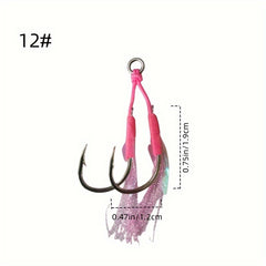5pcs Double Assist Hooks Carbon Steel Fishing Hook For Vertical Jigging