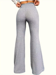 Heathered High Rise Flared Leg Pants
