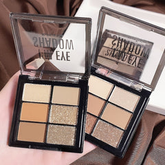 6 Earth Tone Eyeshadow Palette Waterproof Cosmetics Makeup