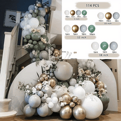 114pcs Avocado Balloon Garland Arch Kit for Weddings Birthdays Baby Showers