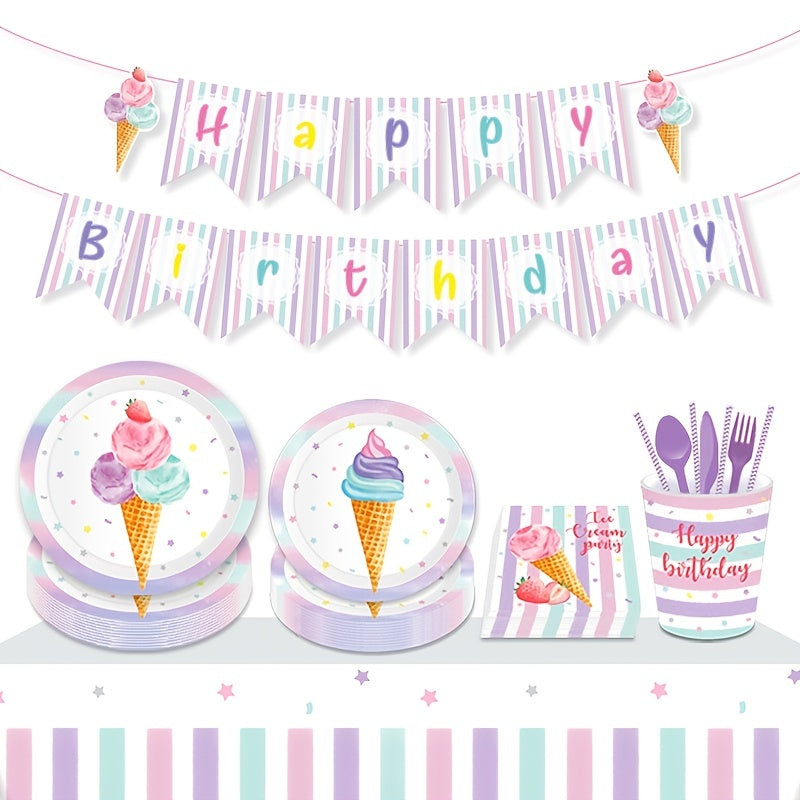 Football Sunday Party Ice Cream Disposable Tableware & Paper Plates
