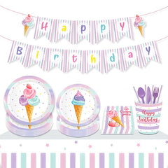Football Sunday Party Ice Cream Disposable Tableware & Paper Plates
