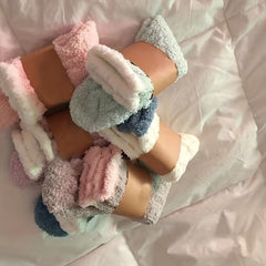 8 Pairs Fuzzy Floor Socks Comfy & Warm Mid Tube Socks Women's
