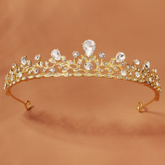 Crystal Princess Tiara for Girls Rose Golden