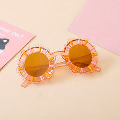 Colorful Small Flower Kids Sunglasses Outdoor Travel Glasses