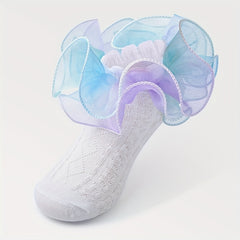 6 Pairs Rainbow Lace Dance Socks for Girls Kids