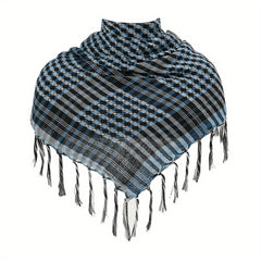Plaid Fringed Scarf Shawl Arab Square Scarf Windproof Sunscreen