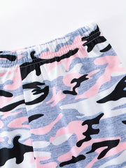 Women's Camo Print High Waist Yoga Shorts for Running Fitness Cycling