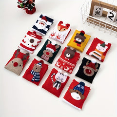 4 Pairs Cute Cartoon Pattern Socks for Women