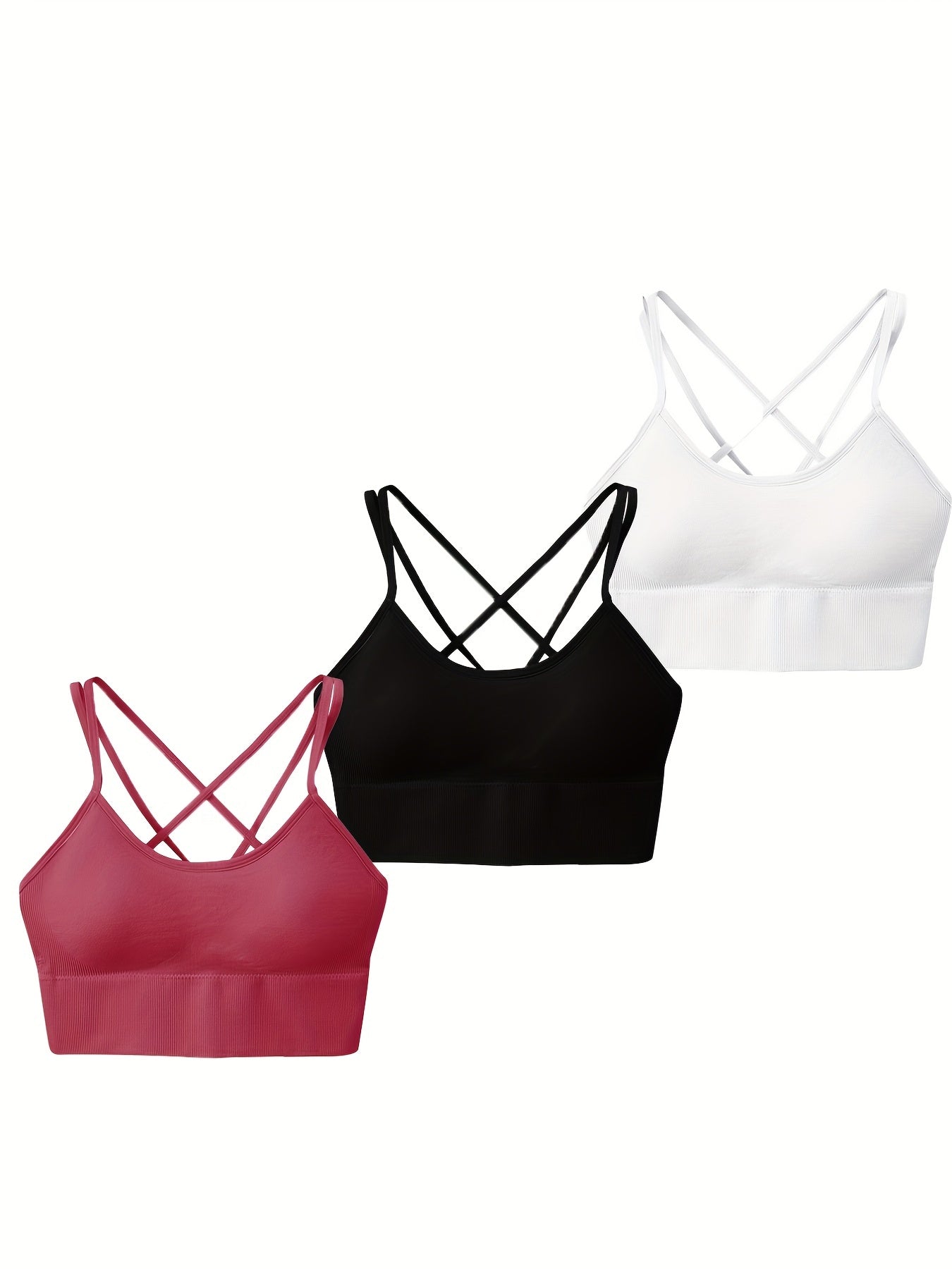 3pcs Wireless Double Straps Bra Set