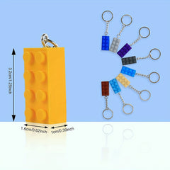 16pcs Building Blocks Keychain Funny Key Ring Purse Bag Backpack Car Charm