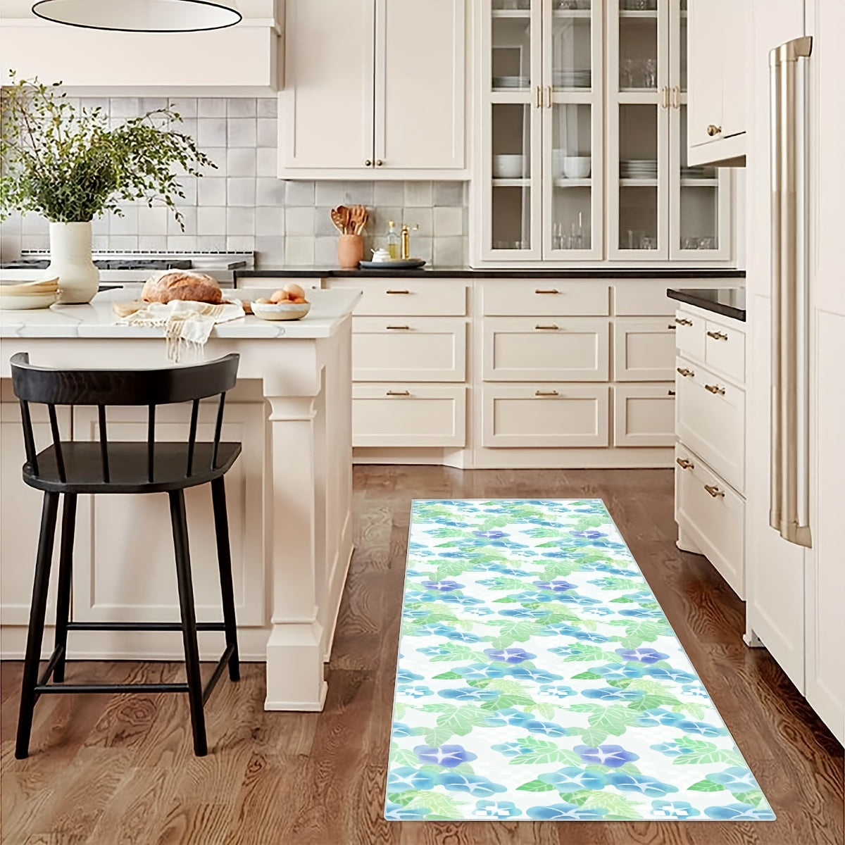 Non Slip Floral Runner Rug Living Room Bathroom Entryway Washable Carpet