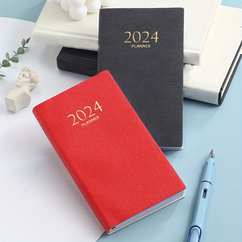English Calendar Book Faux Leather Monthly Index Notebook Daily Plan