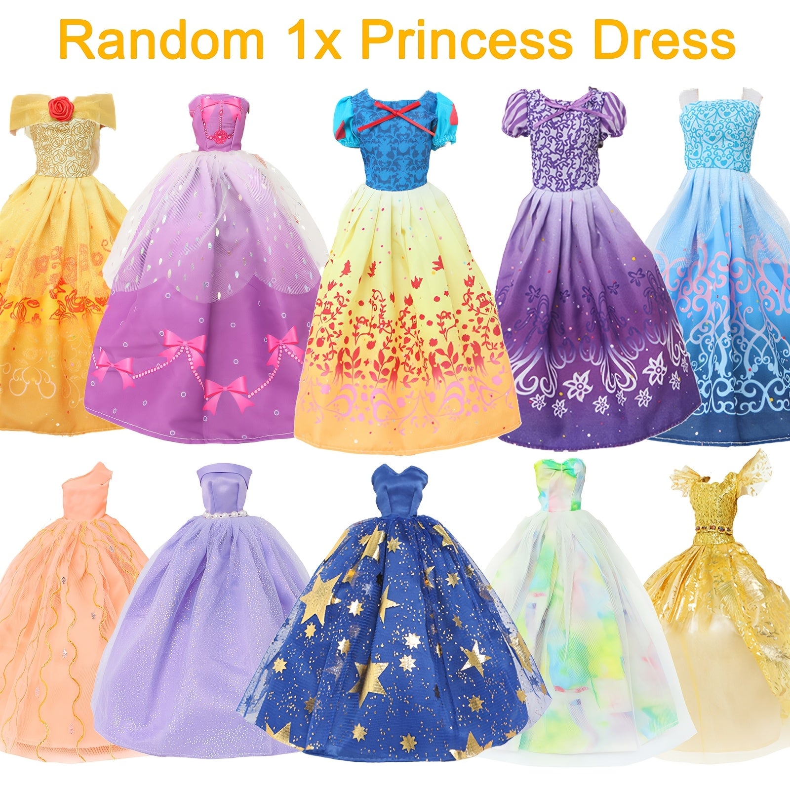 27pcs Doll Clothing Set - Princess Dress, Fashionable Dresses, Top