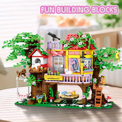 Tree House Bricks Model Set 840pcs DIY Forest House Building Blocks Toy
