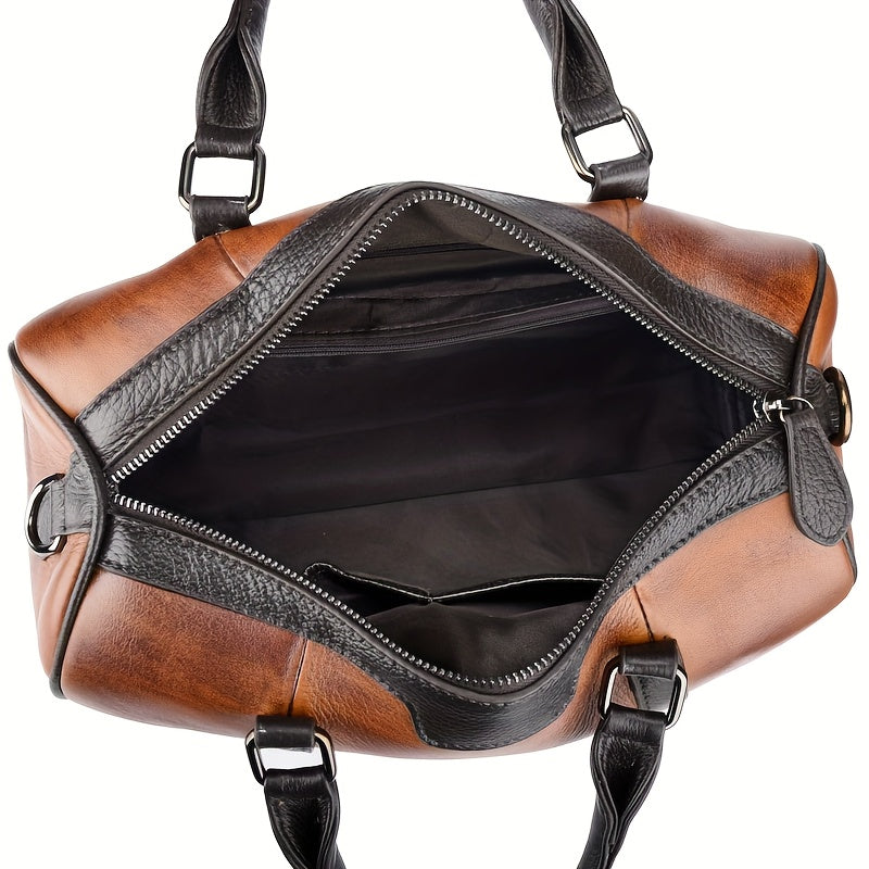 Brown Leather Women's Shoulder Bag Adjustable Crossbody & Handbag
