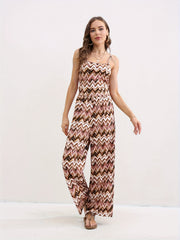 Striped Two Piece Set Crop Cami Top & Wide Leg Pants Outfit