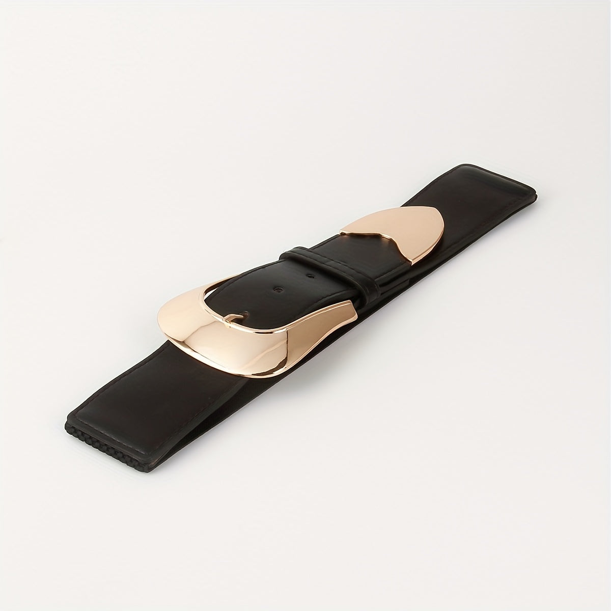 Vintage Pin Buckle Elastic Wide Belt PU Leather Waistband for Women