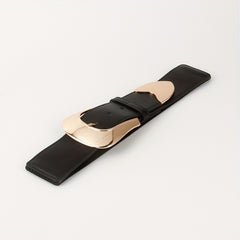 Vintage Pin Buckle Elastic Wide Belt PU Leather Waistband for Women