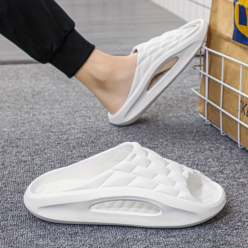 Men's Embossed Pattern Slides Casual Slippers