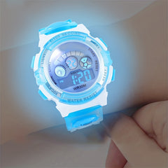 Kids Electronic Night Glow Wrist Watch Colorful Digital