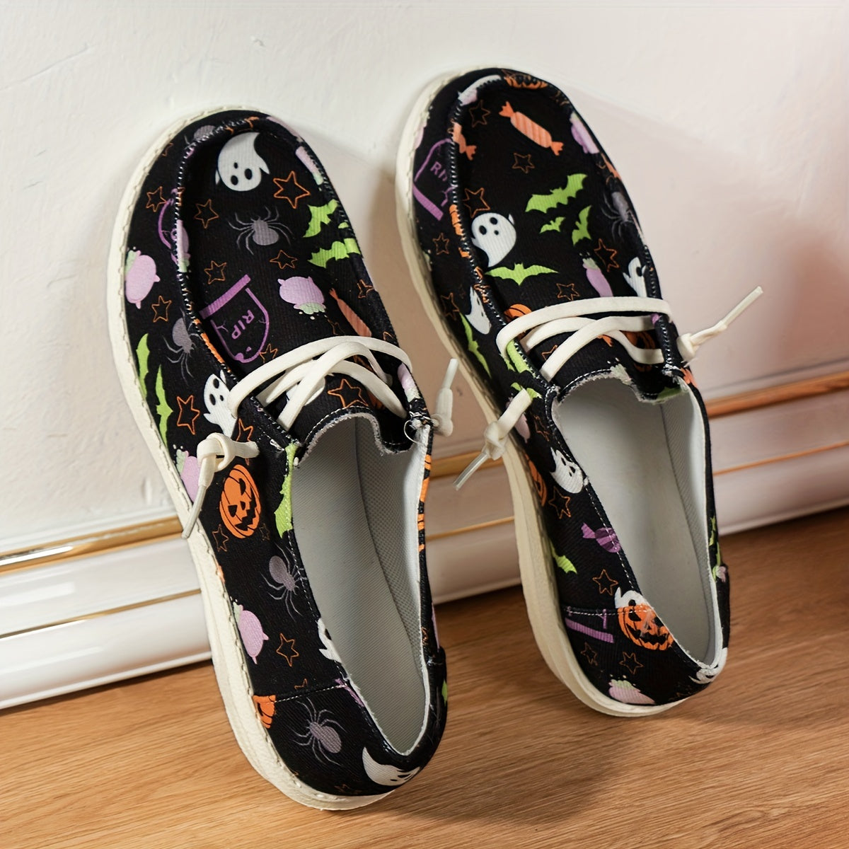 Halloween Elements Print Low Top Casual Shoe Lightweight