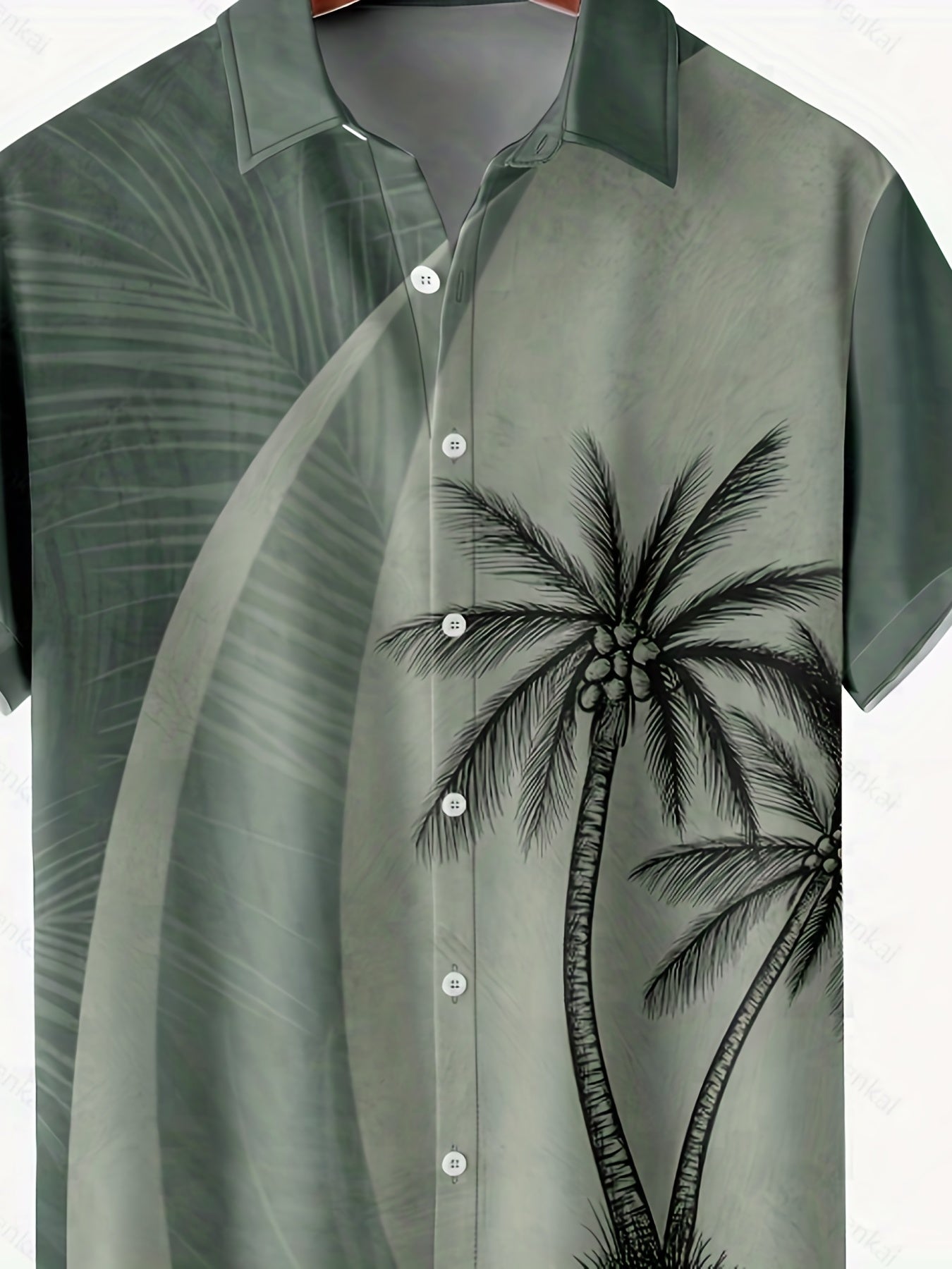 Coconut Tree Graphic Short Sleeve Shirt for Men