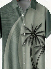 Coconut Tree Graphic Short Sleeve Shirt for Men
