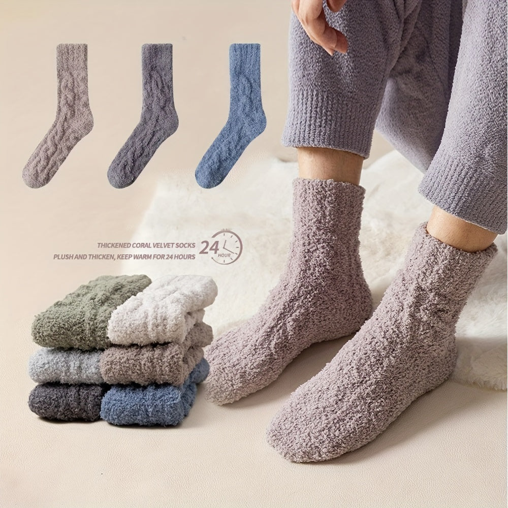 Men's Non-slip Winter Plush Sleep Socks Thick Warm Floor Socks