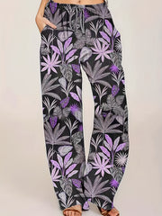 Floral Print Drawstring Loose Pants