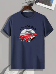 Classic Car Print Men's Graphic T-shirt for Summer