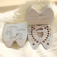 Wooden Baby Tooth Collection Box - Infant Souvenir