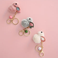 Cute Cartoon Rabbit Keychain Bunny Car Pendant Key Ring