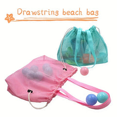 Custom Name Logo Beach Mesh Bag Large Capacity Drawstring Backpack Tote