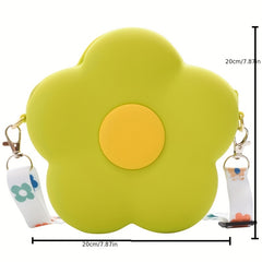 Kids Silicone Shoulder Bag Flower Diagonal Coin Purse Wallet