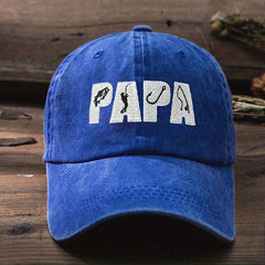 Fishing PAPA Embroidery Baseball Cap Hip Hop Unisex Washed Distressed Dad Hat
