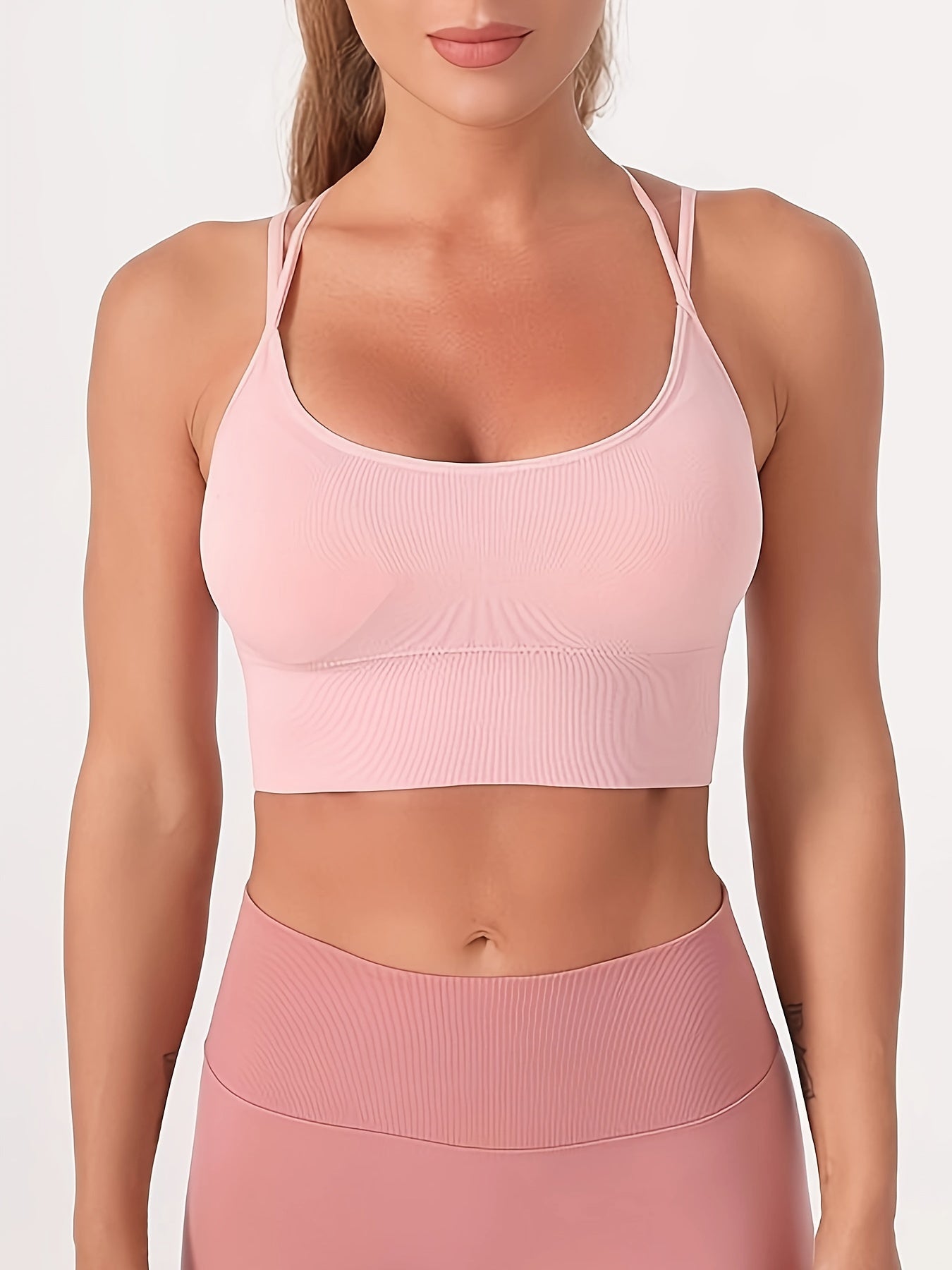 Criss Cross Back Sports Bra Yoga Fitness Bra
