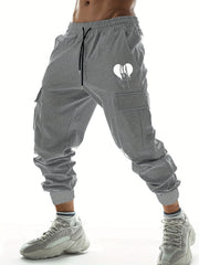 Heart Pattern Cargo Pants with Pockets