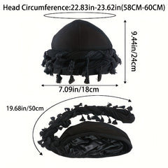 Vintage Turban Head Wraps with Tassels for Men & Women