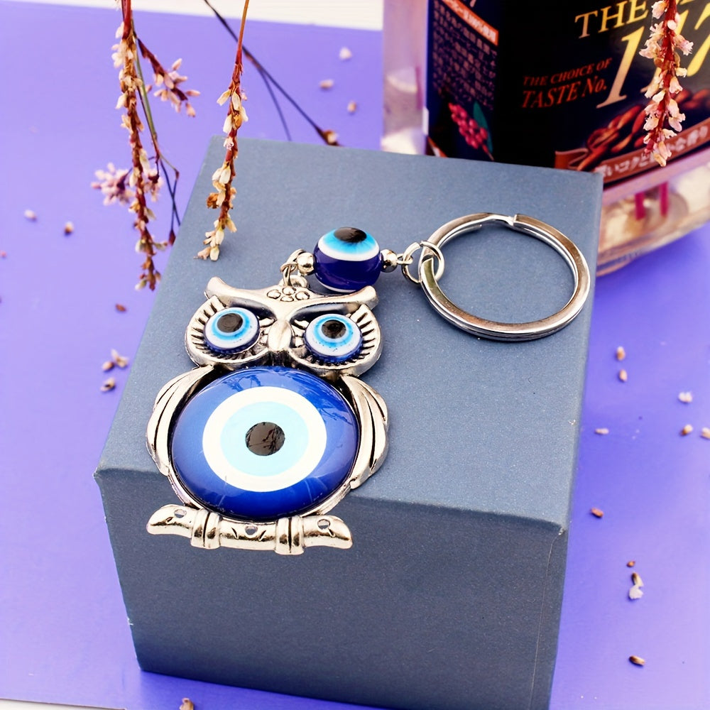 Vintage Owl Evil Eye Keychain Bag Pendant Car Key Chain