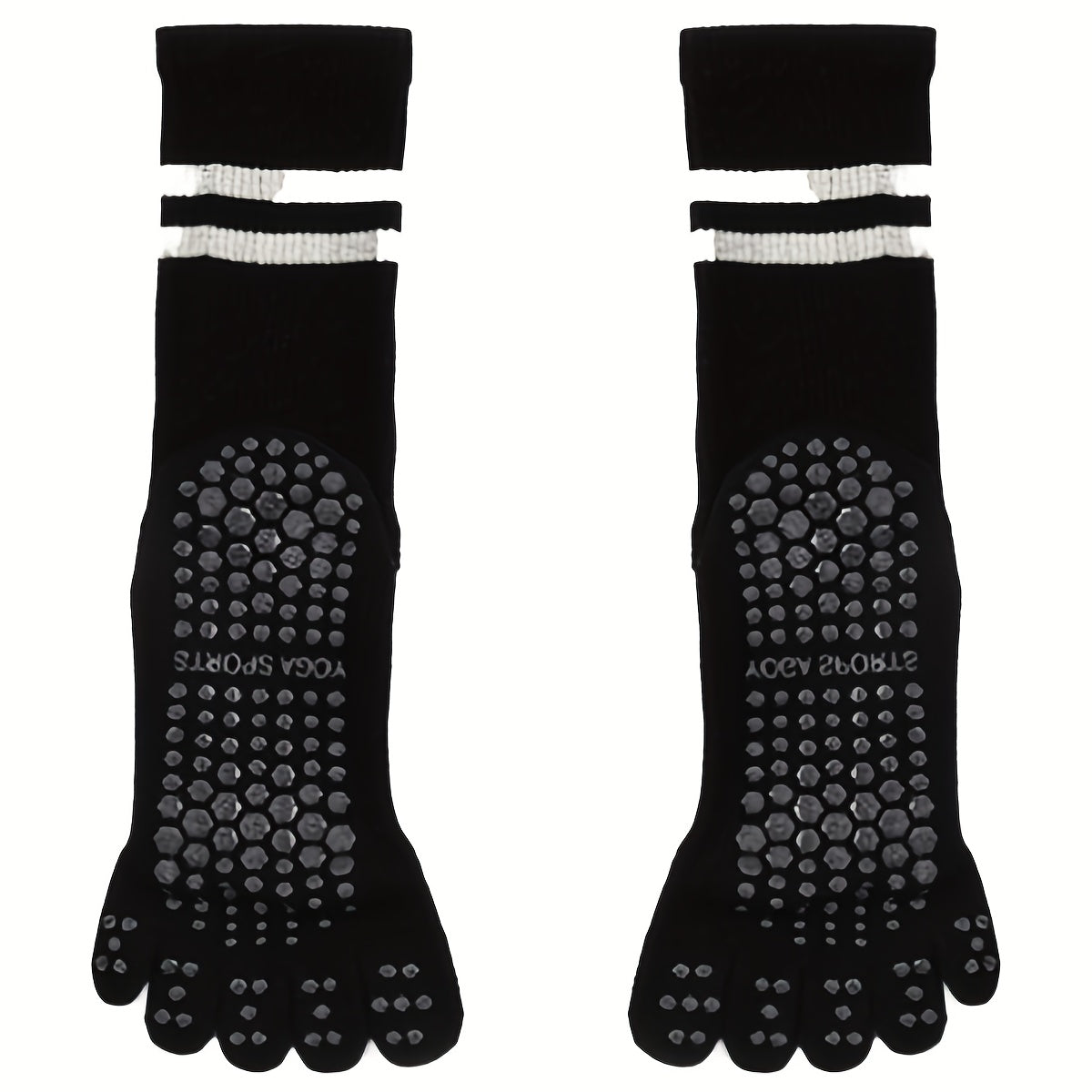 2 Pairs Women's Non slip Medium Tube Yoga Pilate Socks Soft Comfortable