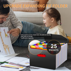 25 Pockets Portable Organ Bag for Document Storage